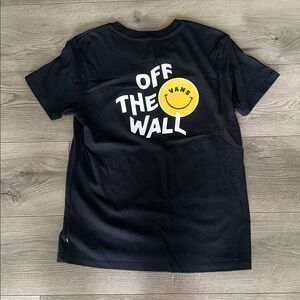 Vans Black Tee with Yellow Smile